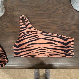 Skatie One-Shoulder Tiger Print Bikini Top